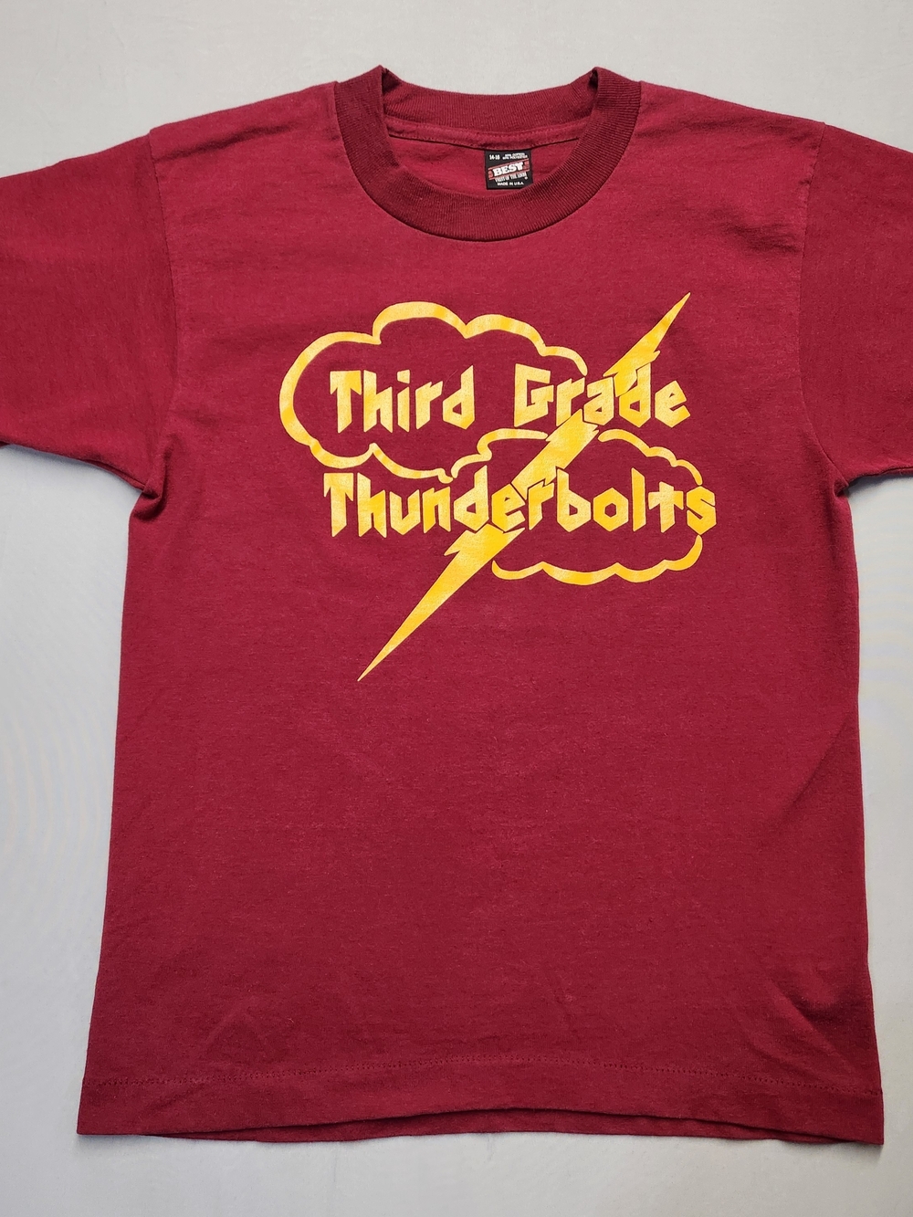 Vintage 90s Best Fruit of the Loom T Shirt Youth 14-16 Single Stitch Maroon USA